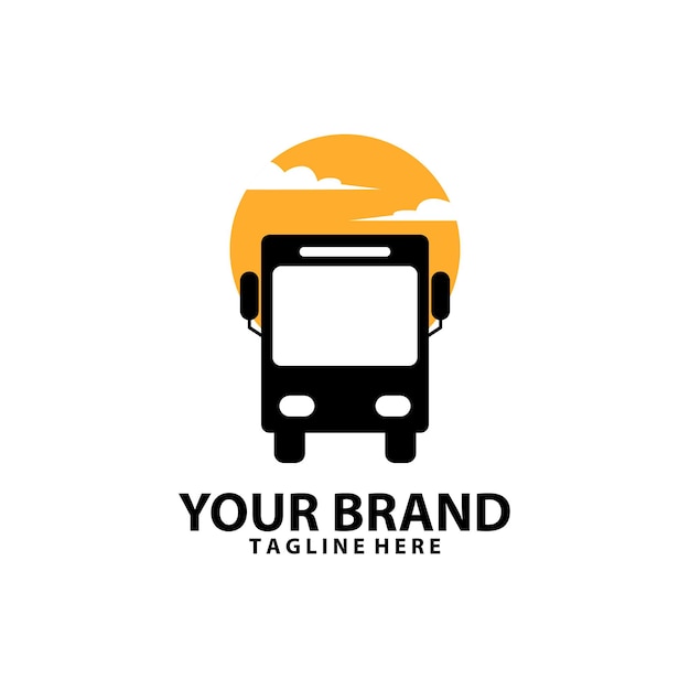 city shuttle bus transportation logo desain vector