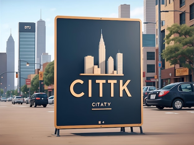 City sign design mockup