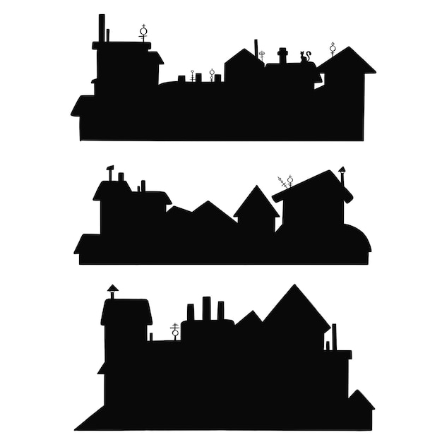 Siluetta della città illustrazione di simbolo della città di sfondo