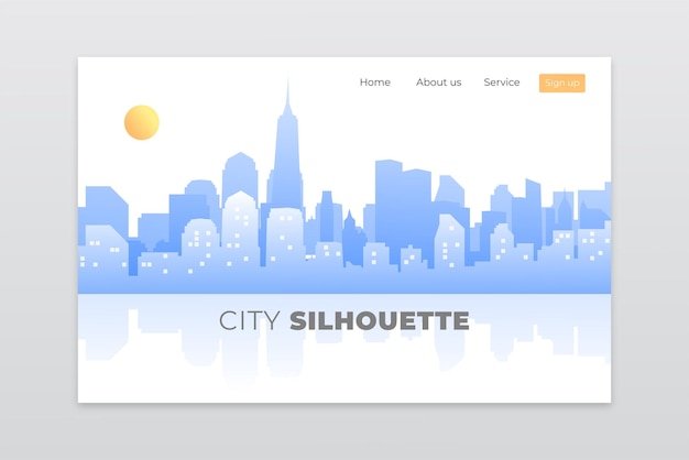 Vector city silhouette skyline vector illustration