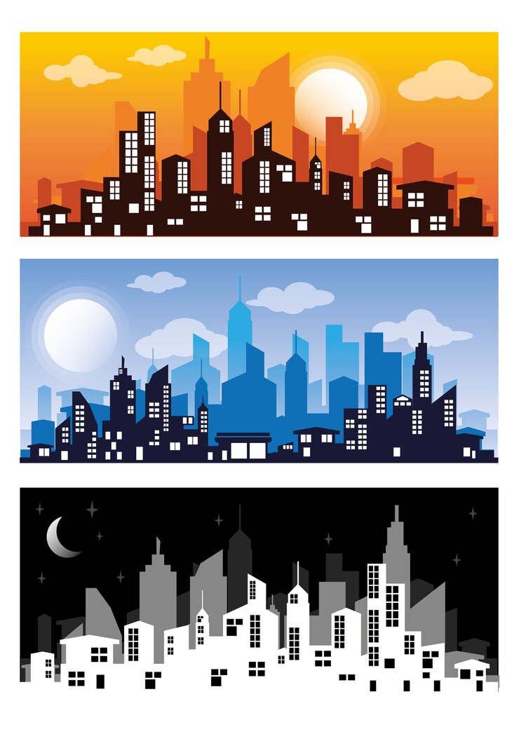 Vector city silhouette vector
