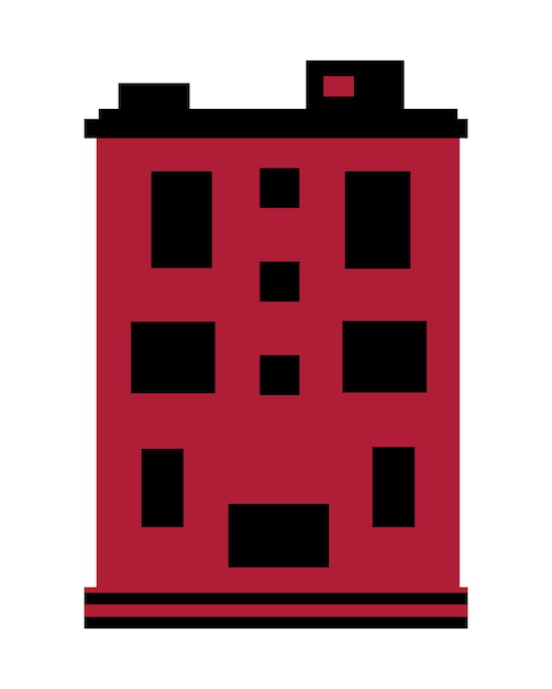 Vector city single silhouette building colored object element