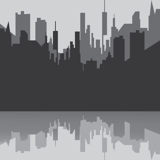 Vector city skyline background vector illustration