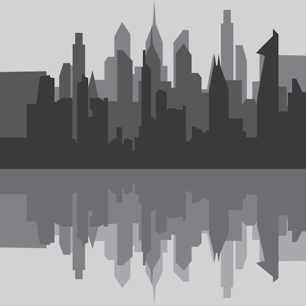 city skyline background vector illustration