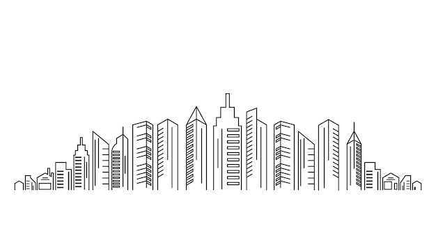 City skyline city silhouette vector illustration in flat design