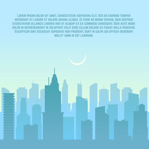 City skyline, urban cityscape template