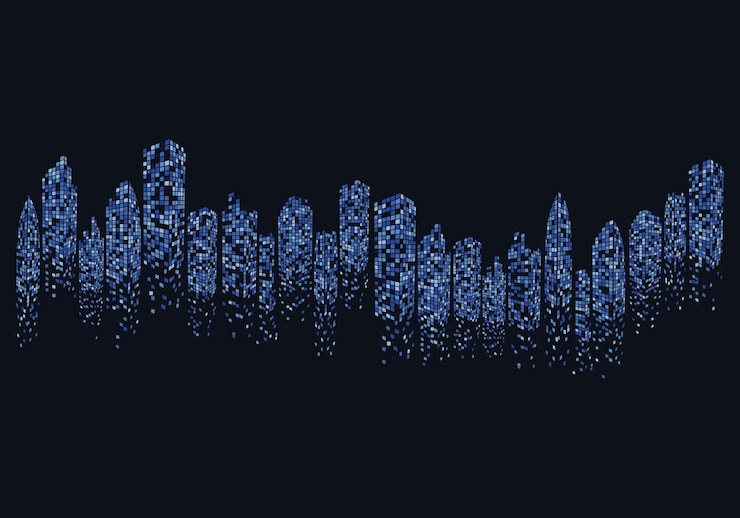 Vector city skyline vector illustration design