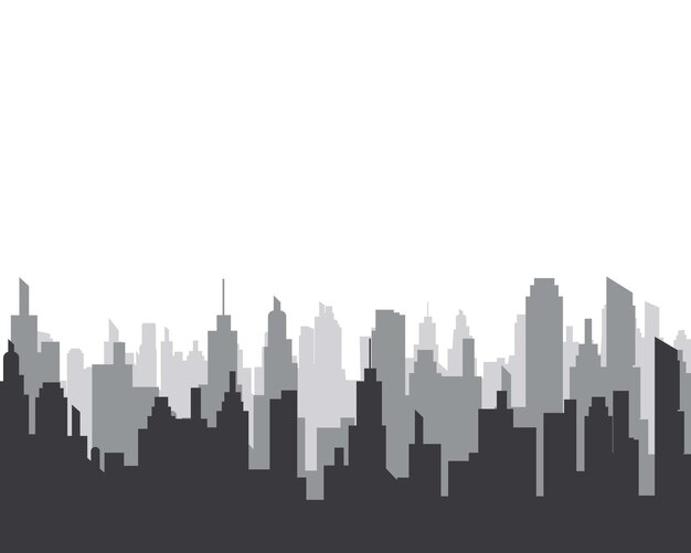 Vector city skyline vector silhouette