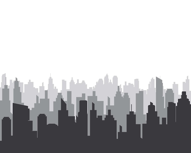 Vector city skyline vector silhouette