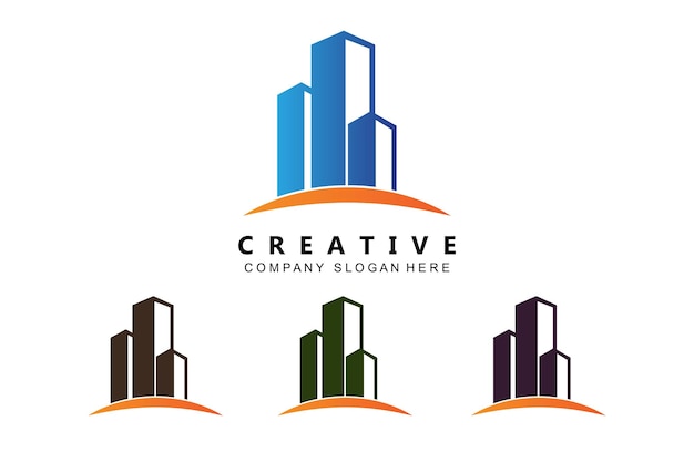 City SkylineSkyscraper for Urban Real Estate Building Logo Design Vector