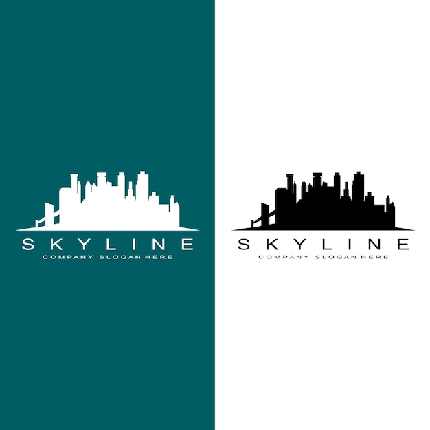 City SkylineSkyscraper voor Urban Real Estate Building Logo Design Vector