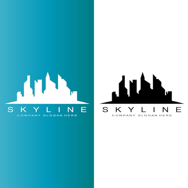 City SkylineSkyscraper voor Urban Real Estate Building Logo Design Vector