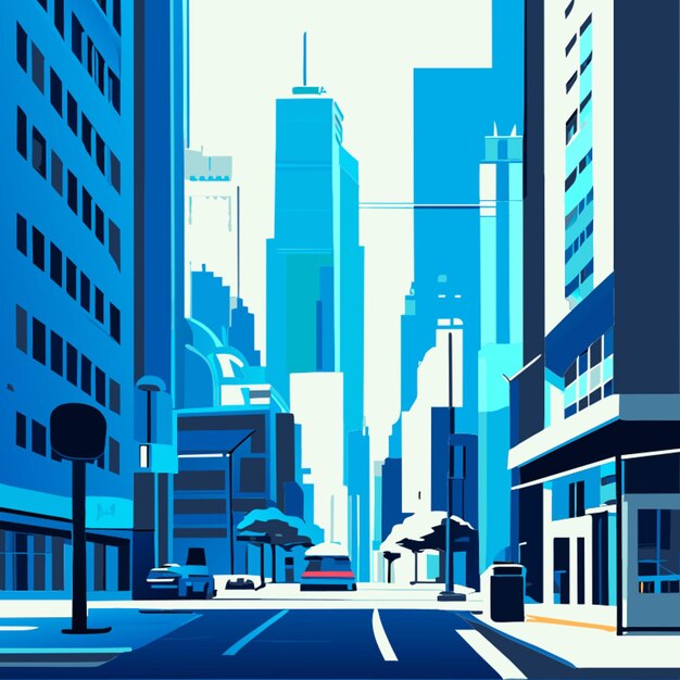 Vector city street vector illustration