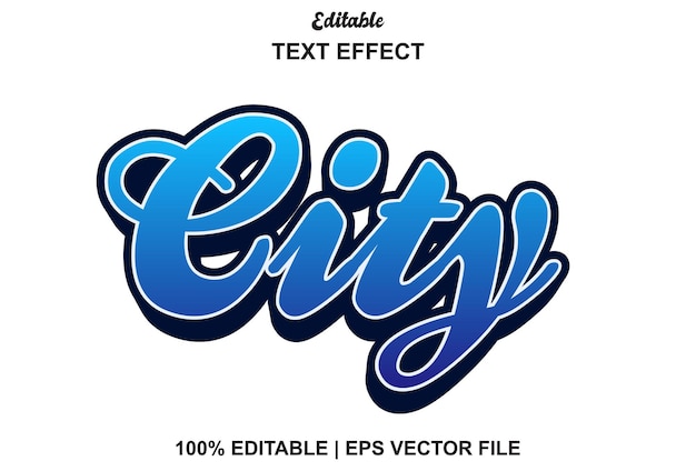 Vector city text effect and editable