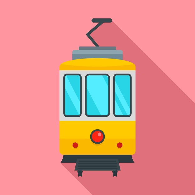 Vector city tramcar icon flat illustration of city tramcar vector icon for web design