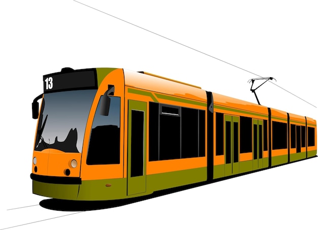 City transport Tram Vector illustration