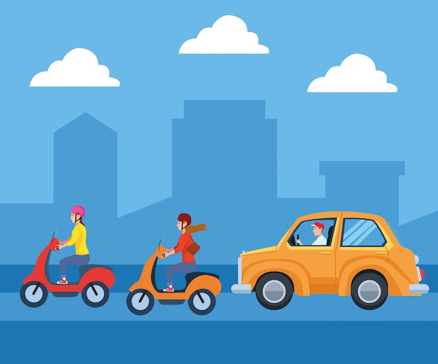 Cartoni animati per il trasporto urbano e la mobilità