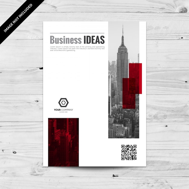 Cityline business flyher template with red background