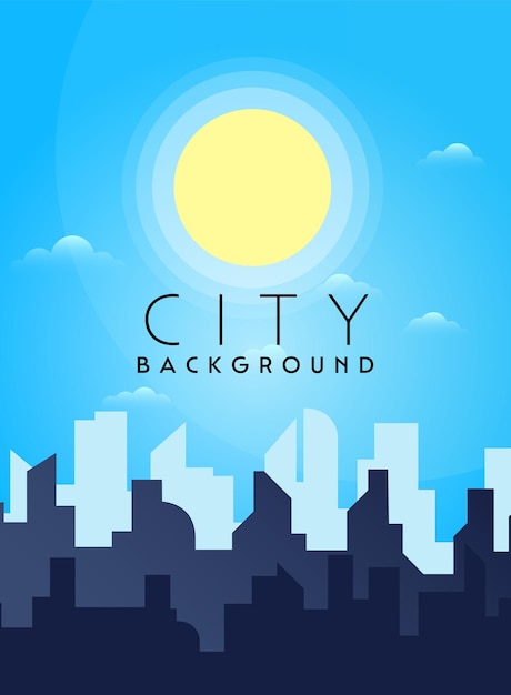 Cityscape city architecture silhouette downtown vector background flat design