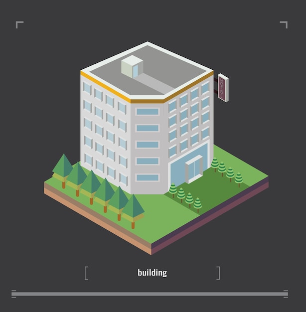 Cityscape design elements with isometric building city map generator 3d flat icon set