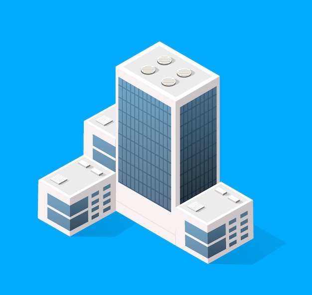 Vector cityscape design elements with isometric building