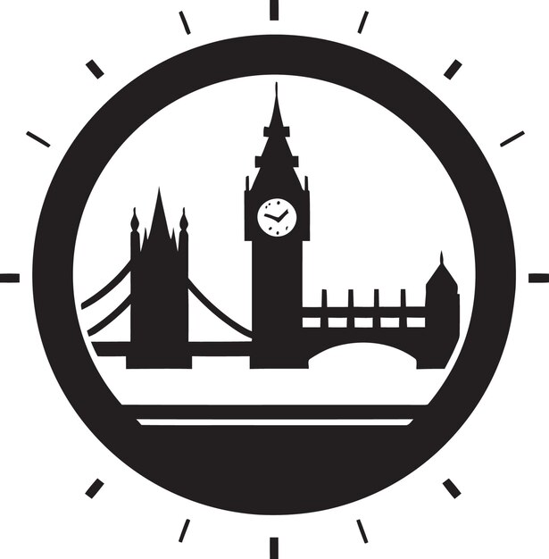 Vector cityscape emblem vector black design british capital silhouette london vector icon