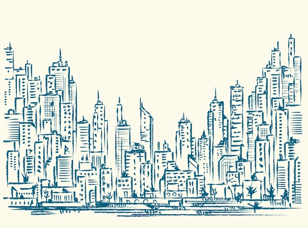 Cityscape Hand drawn city background