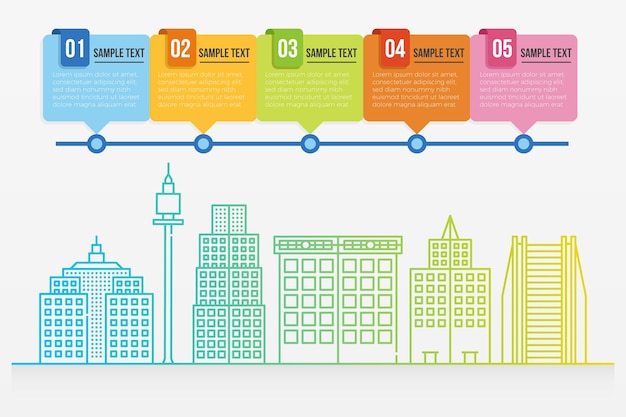 Vector cityscape infographic template