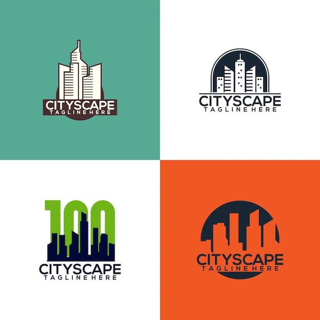 Vector cityscape logo design