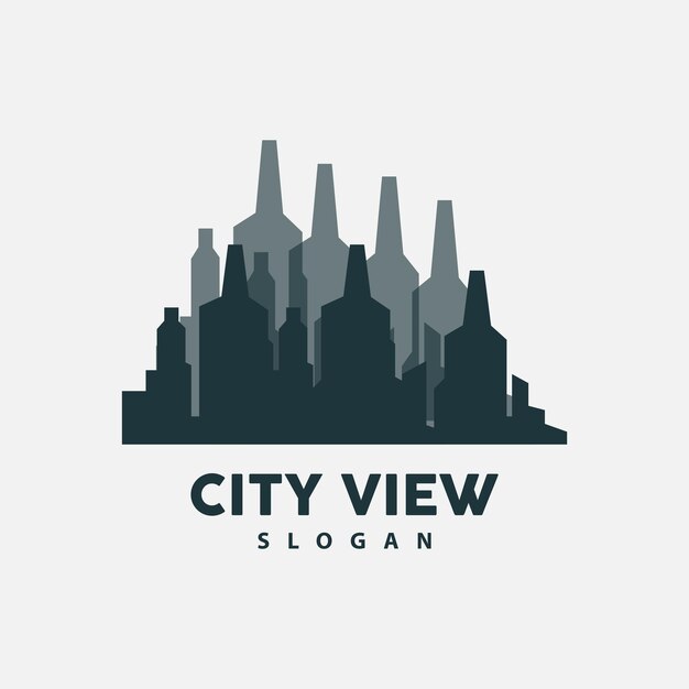 Cityscape logo metropolis skyline design city building vector icon symbol illustration