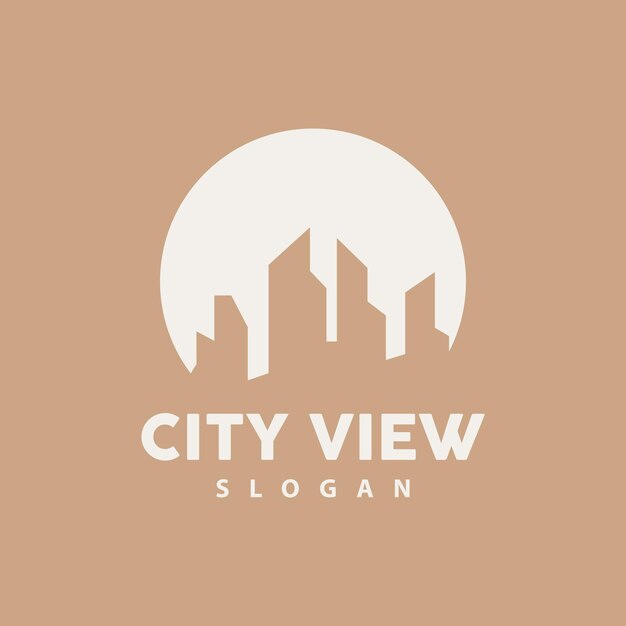 ベクトル 都市の景観のロゴ 大都市のスカイライン デザイン 都市の建物 ベクトル アイコン シンボル イラスト