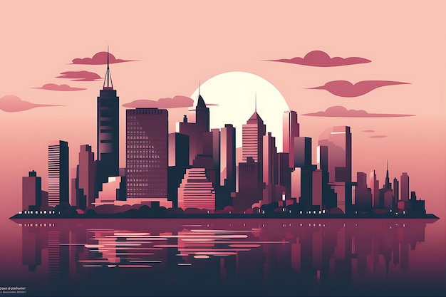 Vector cityscape vector illustration new york city style