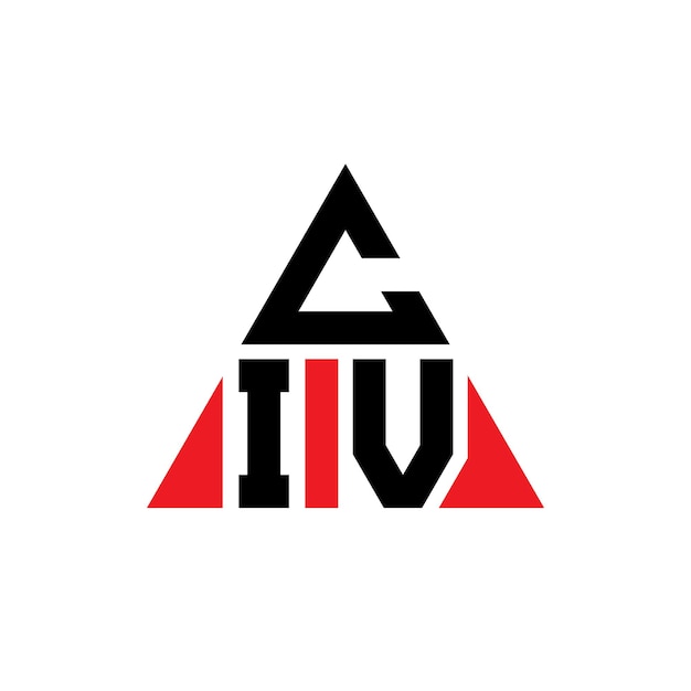 CIV driehoek letter logo ontwerp met driehoek vorm CIV drieHoek logo ontwerp monogram CIV drie hoek vector logo sjabloon met rode kleur CIV driehuizige logo eenvoudig elegant en luxueus logo