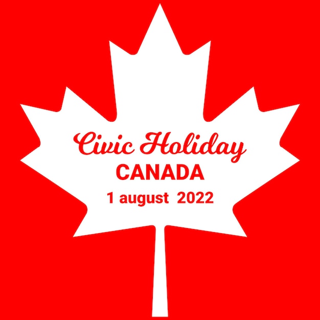 Festa civica. illustrazione per il 1° agosto canada civic day con foglia d'acero. concetto di vacanza.