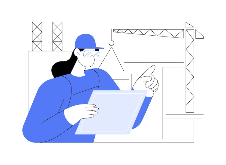 Vector civil engineer abstract concept vector illustration