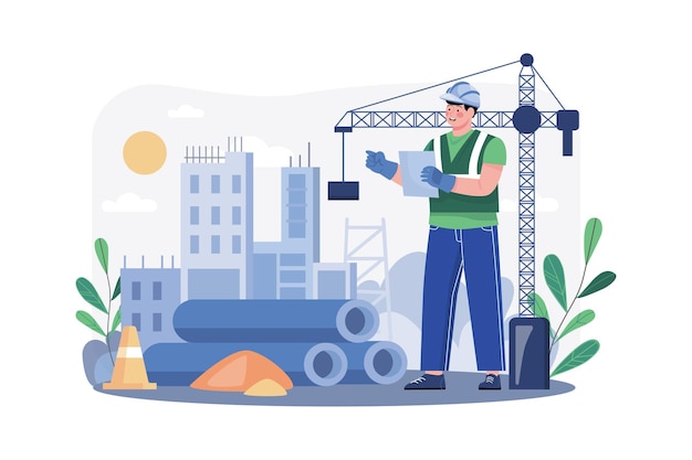 Vector civil engineer illustration concept