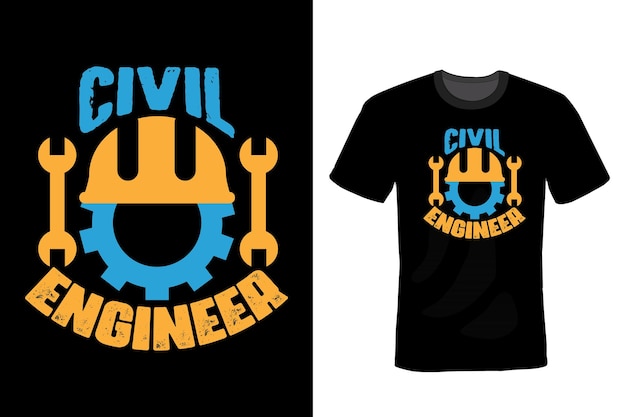 civil engineer t shirt design, typography, vintage