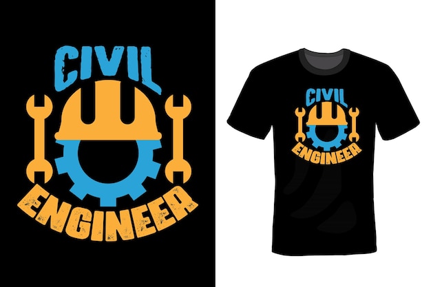 Civil Engineer T shirt design, typography, vintage