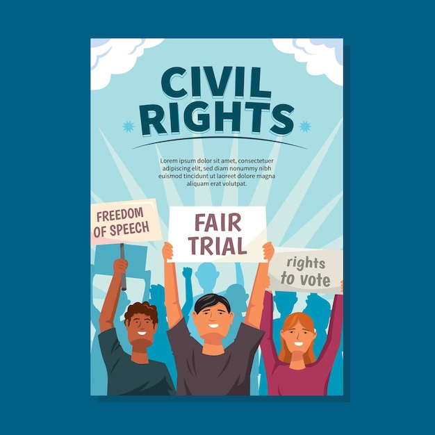 Вектор Шаблон плаката о гражданских правах