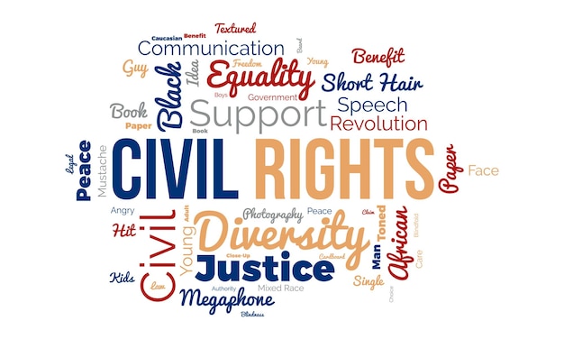 Civil Rights world cloud background Federal awareness Vector illustration design concept