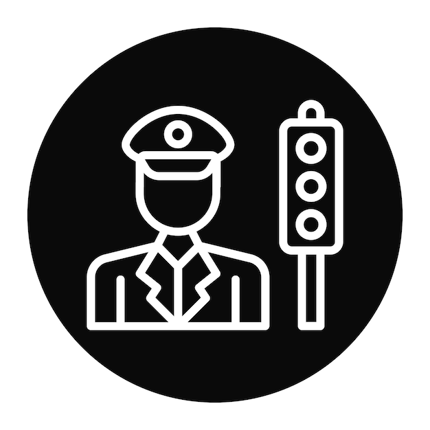 Vettore immagine vettoriale dell'icona degli agenti di traffico civili può essere utilizzata per il servizio di emergenza