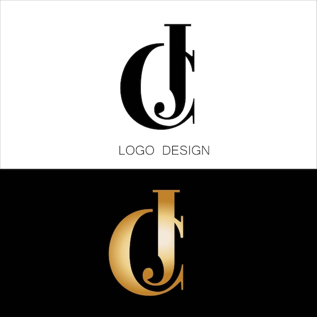 cj initial letter logo design