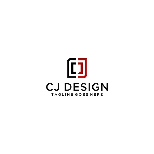 Cj jc eerste logo teken ontwerp