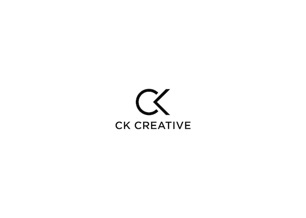 Ck illustrazione vettoriale di design del logo creativo