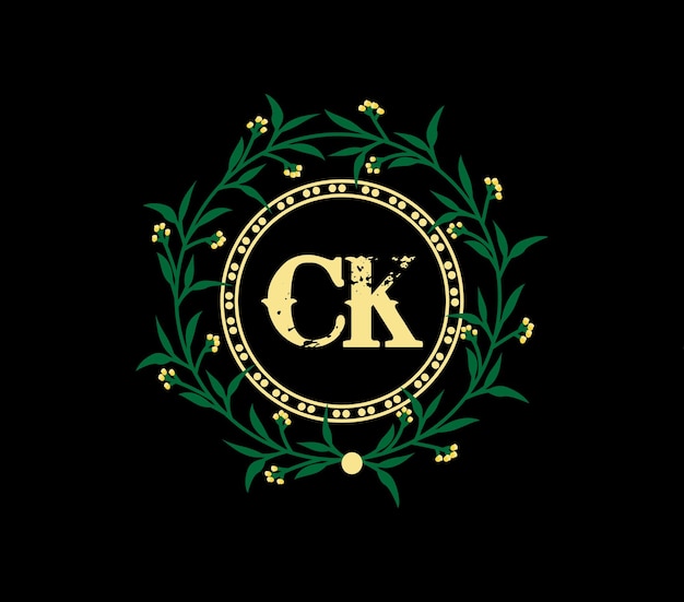 CK-letterlogo-ontwerp met een cirkelvorm CK-logo-ontwerp met een uniek en eenvoudig ontwerp