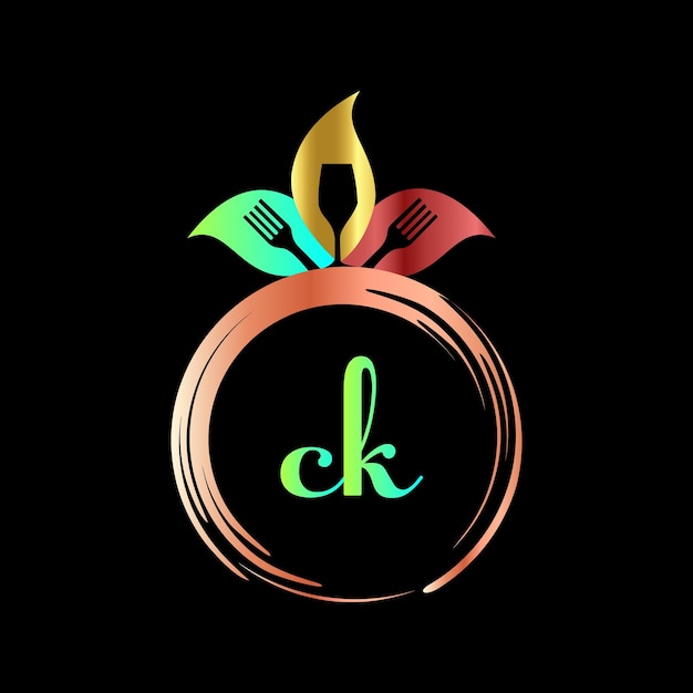CK Monogram design Abstract Isolated restaurant food vector template fresh food