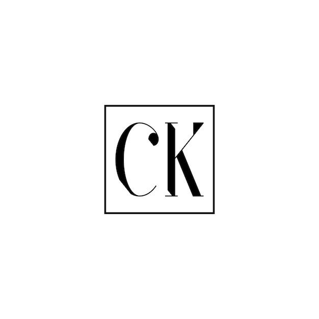 CK 모노그램 로고 디자인 글자 텍스트 이름 기호 모노크롬 로고 타입 알파 문자 간단한 로고