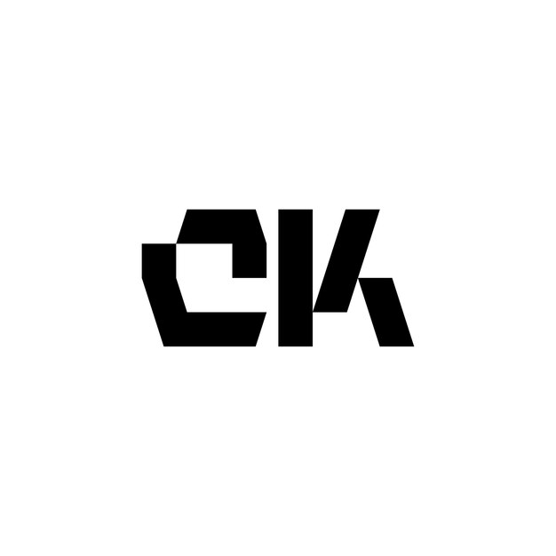 CK モノグラムロゴ デザイン文字 テキスト名 シンボル モノクロロゴタイプ アルファベット文字 シンプルロゴ