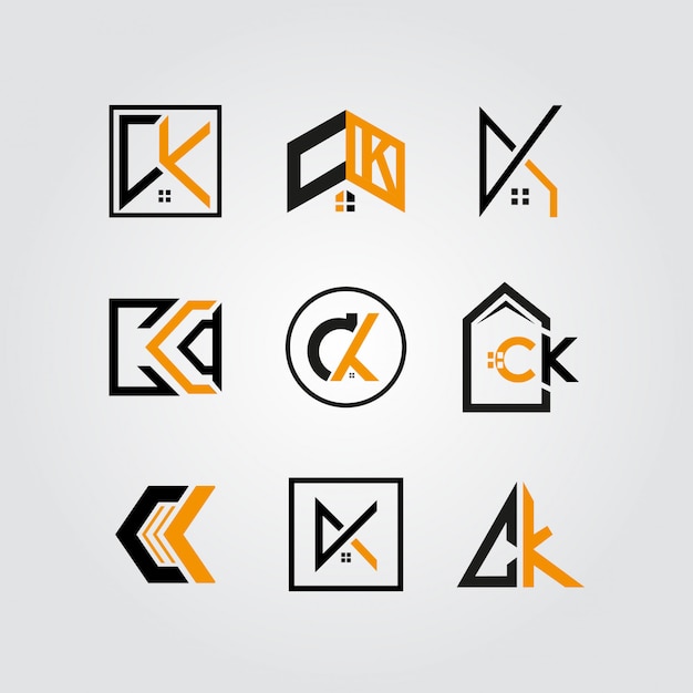 Vector ck real estate logo bundle