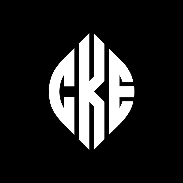 CKE cirkel letter logo ontwerp met cirkel en ellips vorm CKE ellips letters met typografische stijl De drie initialen vormen een cirkel logo CKE cirkel embleem Abstract Monogram Letter Mark Vector
